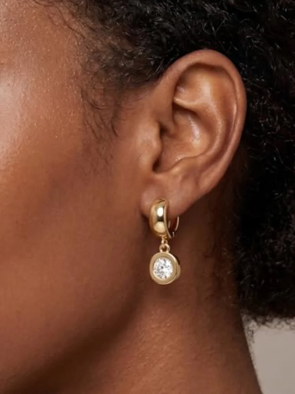 Dangle Flower Gold Earrings for Women, Trendy Statement Hoop Earrings